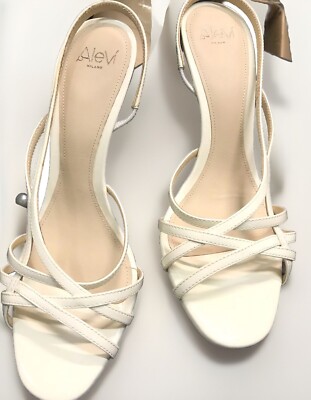 Alevi Milano Leder Riemchen Keilabsatz Sandalen weiß EU36,5 UK3,5 US5,5 UVP 750£