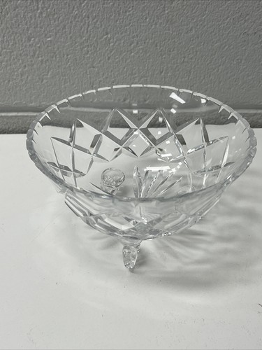 VINTAGE HAND CUT CRYSTAL BOWL DISH TRINKET JEWELLERY SERVING DESSERT RETRO FRUIT - Picture 4 of 6