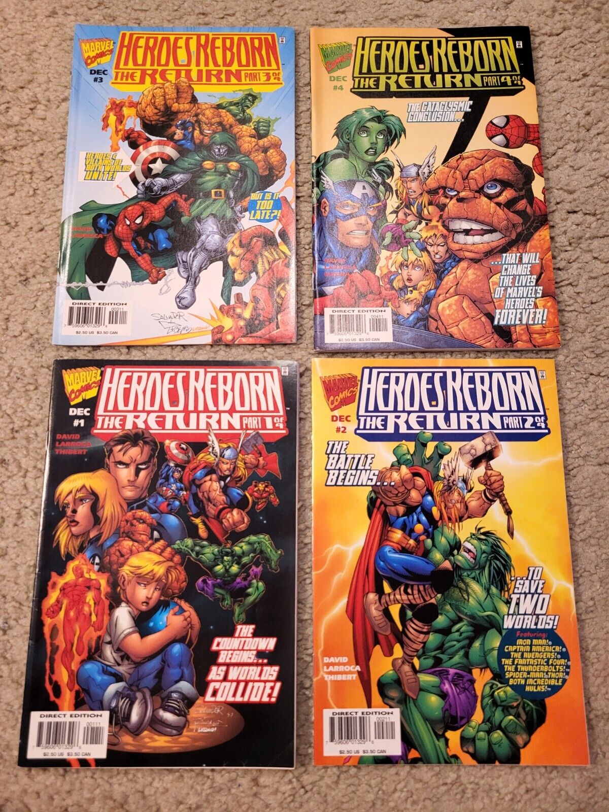 HEROES REBORN THE RETURN 1-4 Marvel Comics lot COMPLETE SET 1997 HIGH GRADE