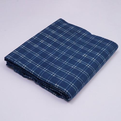 Indigo Blue Cotton Hand Block Print Fabric Indian Sanganeri Dabu Fabric 3 Yard - Picture 3 of 7