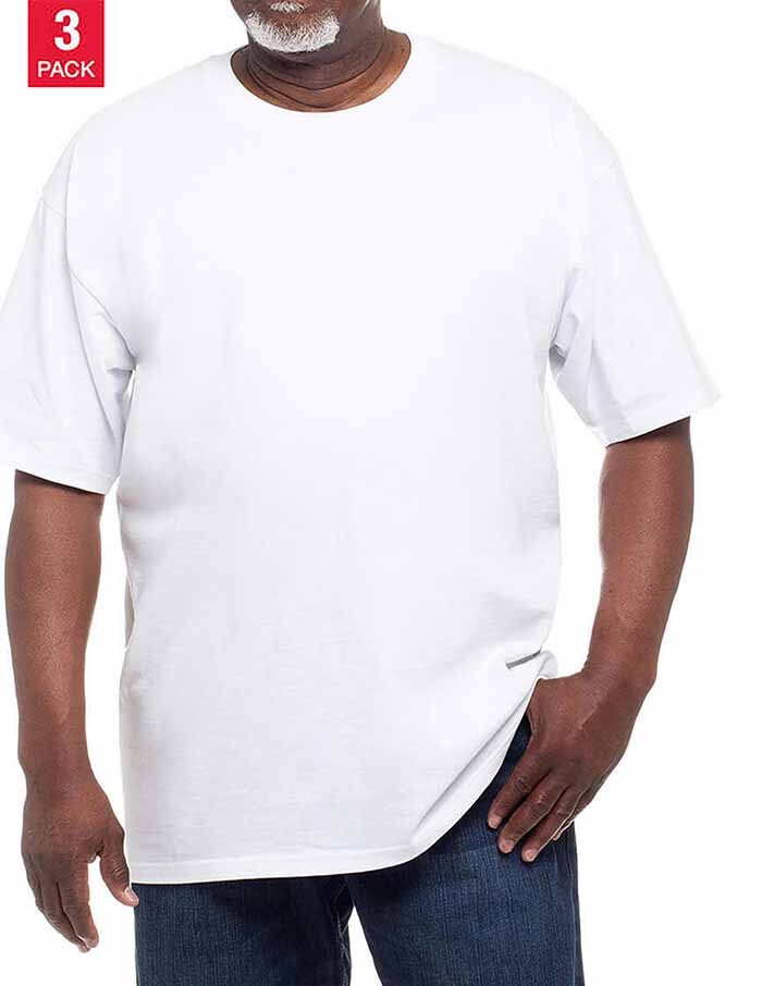 Kirkland Signature Men's Crew Neck Undershirt Tee 3 Pack Cotton White