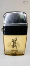 VINTAGE SCRIPTO VU HUNTER AND DOG BLACK  BAND LIGHTER C097