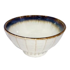 Japanese 4.75"D Porcelain Rice Soup Bowl Icchin Sabi Rustic Glazed Made in Japan