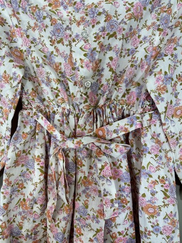 Vintage Dress Floral Girls Smocked Honey Suckle Sears Cottagecore Prairie Lace 4 - Picture 7 of 11