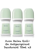 Avon Haiku Roll-On Antiperspirant Deodorant 75ml X3