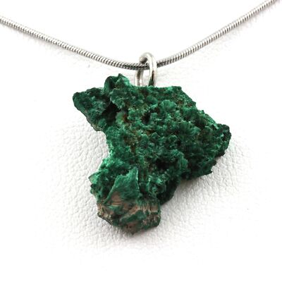 Collier En Malachite Brute 11,06 Ct - Mine De Kipushi, Congo - Neuf Avec étiquettes