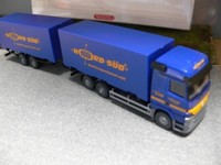 1/87 Wiking Mb Actros Nord-SüD Spedition Wechselkoffer-HäNgerzug 599 03