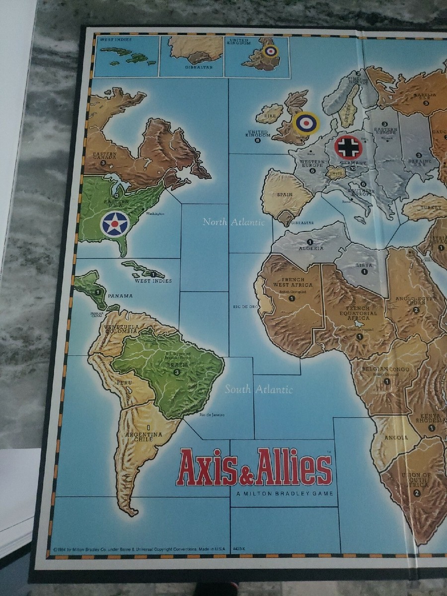 Original 1984 Axis & Allies Replacement Board Map Gamemaster 4423