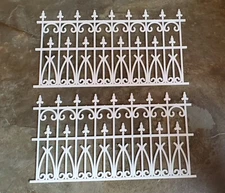 Dollhouse Fence Railing x2 White Victorian or Georgian Garden 1:12 Scale