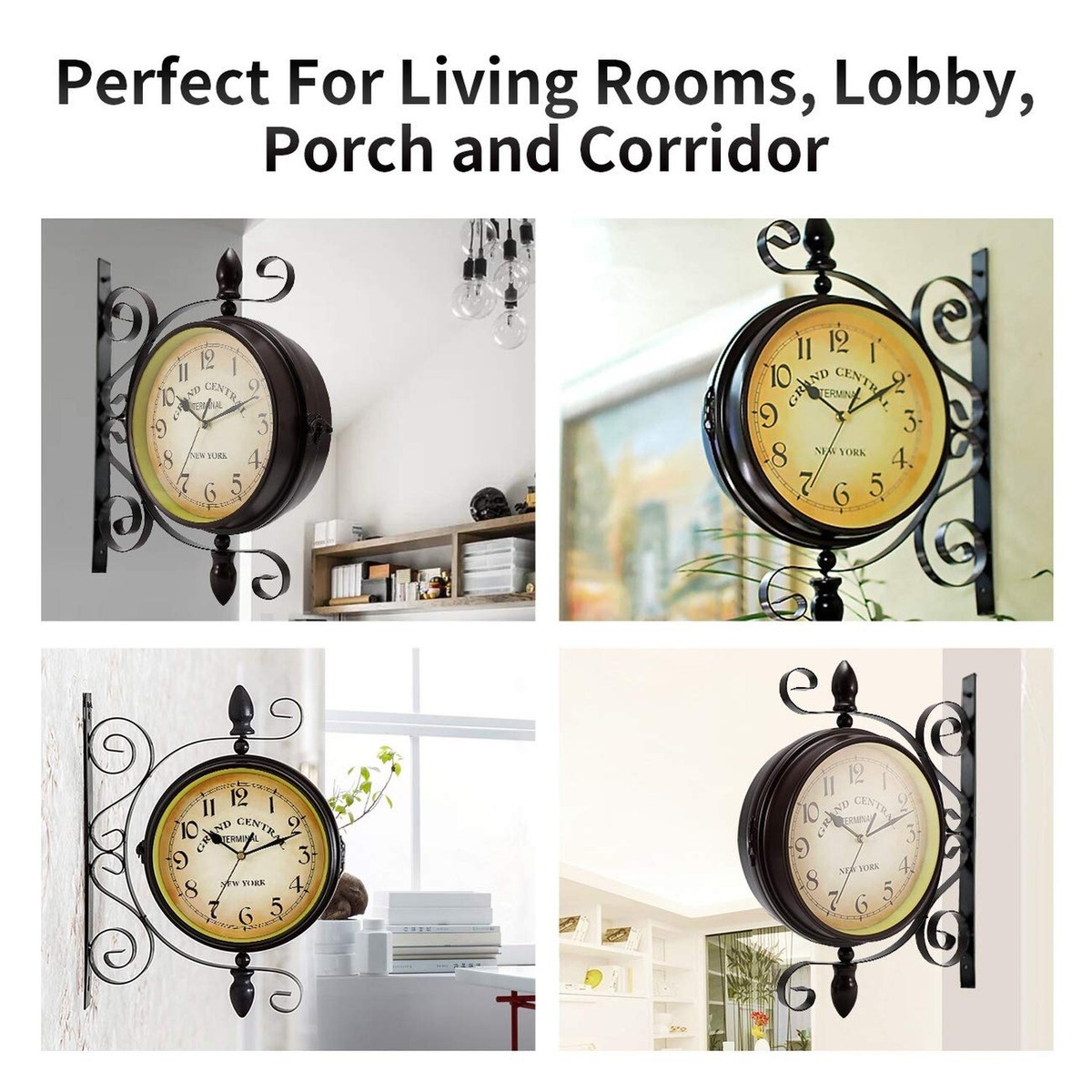 ※maco8※DOUBLE FACE WALL CLOCK Amazon.com: BELMAKS Vintage Double Sided Wall Clock Vintage