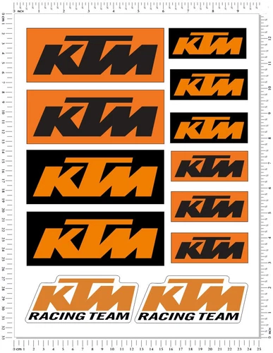 KTM Motorcycle Racing Team Motorrad Aufkleber Qualität laminiert 12 Moto Decals - Bild 1 von 1