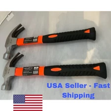 16 oz , 20 oz Curved Claw Hammer with Steel Head and Fiberglass Handle,