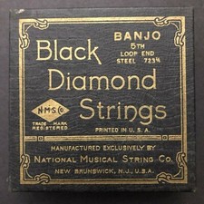 Vintage Empty Black Diamond Banjo String Box ...