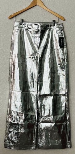 Kenneth Cole New York Women’s Shiny  Silver Pants Size 6 $119 New With Tags