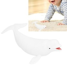 Realistic White Whale Sea Animal Figures Model Cute Marine Animal