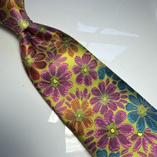 NWT IMANI UOMO MULTI COLOR FLORAL STYLE PRINT SILK TOUCH NECK TIE  HANKY