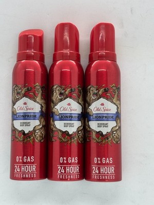 Old Spice Lionpride Deodorant Body Spray 4.73z (140ml) Pack of 3, FREE SHIPPING!