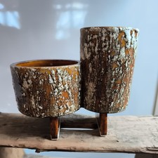 Brutalistische Yamasan Ikebana Keramikvase Vase Mid Century Japan Vintage 60er