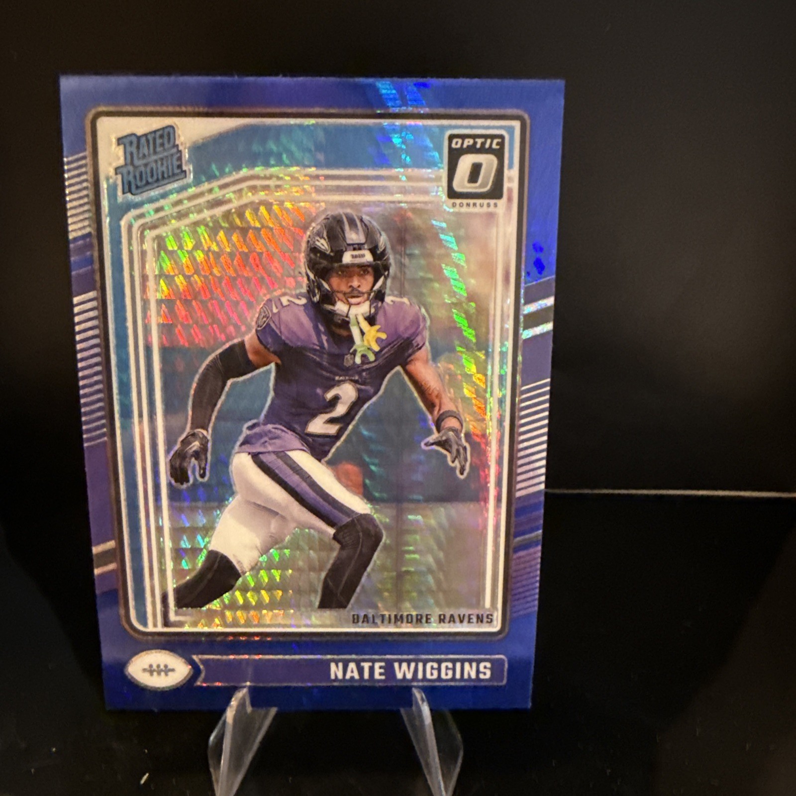 2024 Panini Donruss Optic - Rated Rookie Nate Wiggins #281 Blue Hyper Prizm (RC)