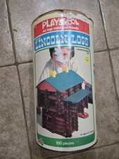 Vintage 1977 Playskool Lincoln Logs Milton Bradley Frontiersman Set 858 105 Pcs