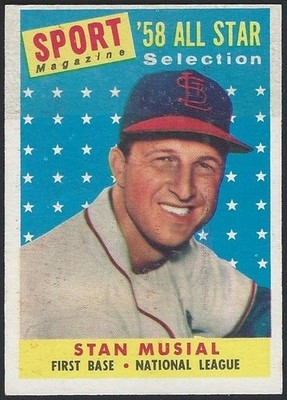 1958 Topps Baseball #476 Stan Musial All Star Selection