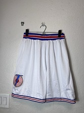 SPACE JAM Tune Squad Mesh Shorts Youth XL 26  Waist White LINED 90s Movie