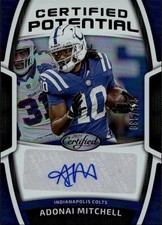 2025 Panini Certified #CPS-AMI Adonai Mitchell Certified Potential Auto #/125
