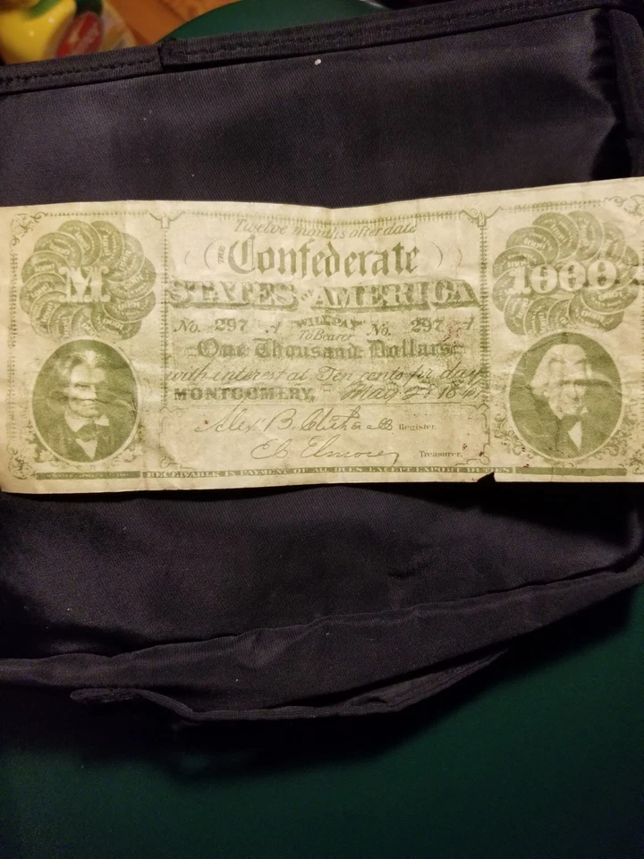3 REPRODUCTION 1000 BILL 2-8894 PHILADELPHIA-1 CONFEDERATE 1000 MONTGOMER AS IS - Image 2 of 4
