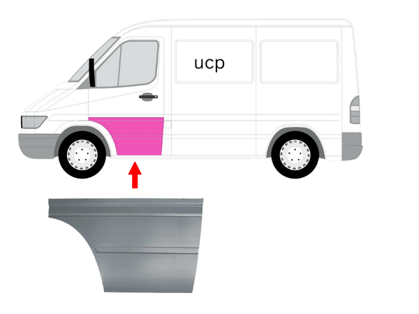 Reparaturblech TüR Vorne Links 64Cm Mercedes Sprinter W901W905 95‑06-image