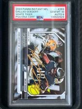 2024 Instant White Tiger Dallas Goedert Stiff Arm SSP /5 Auto #263 PSA 10 POP 1