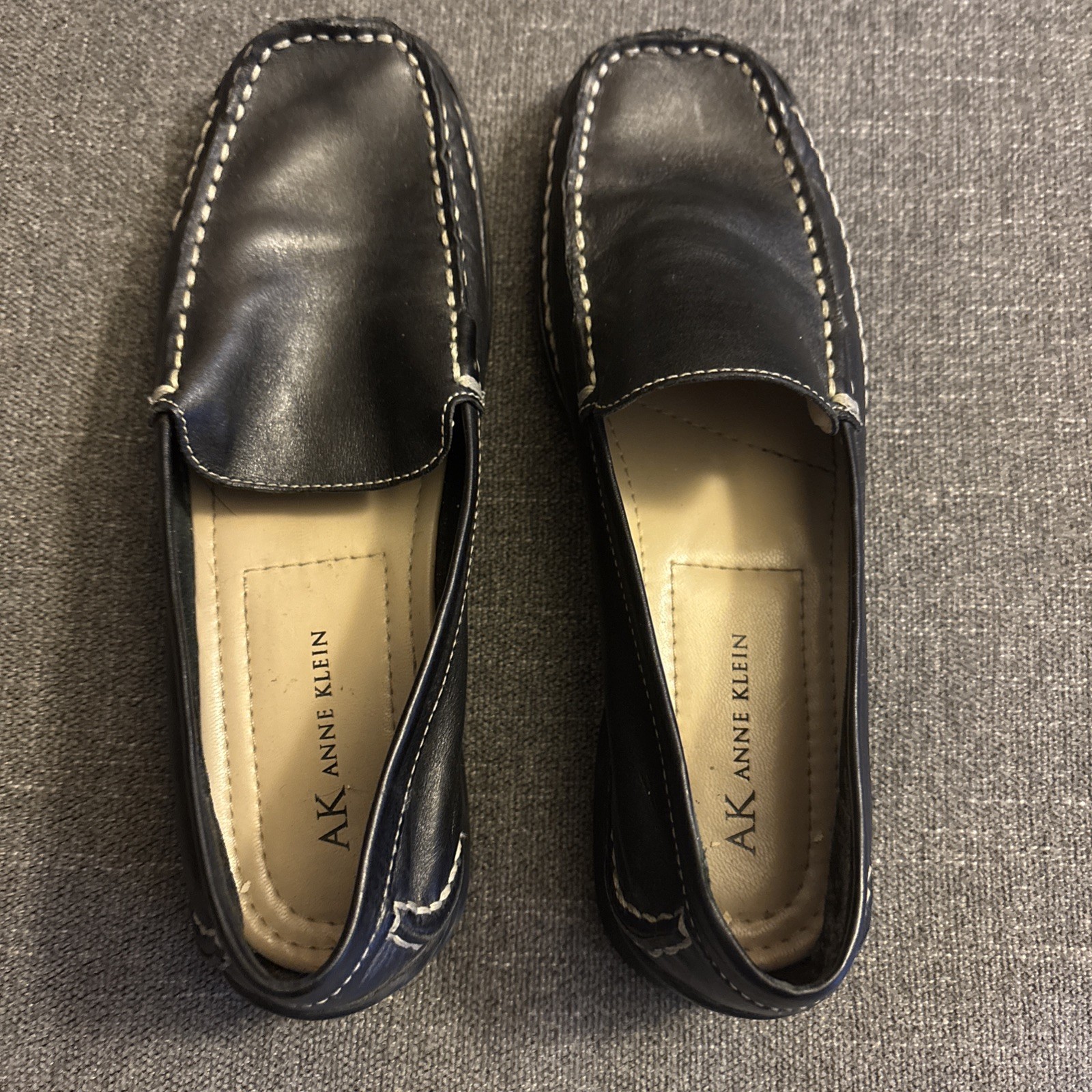 LOAFERS - Leather AK ANNE KLEIN SLIP ON NAVY LEATHER UPPER LOAFERS SIZE 6 M-image
