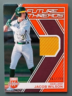 2023 Panini Elite Extra Edition #FT-JW Jacob Wilson Future Threads /199 Orange