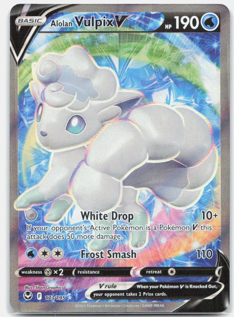Alolan Vulpix V (Full Art) Ultra Rare SWSH12: Silver Tempest 173/195 NM