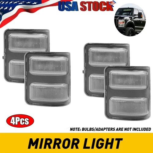 4Pcs Clear For Ford F250 F350 F450 F550 Side Mirror Marker Signal Light Housings