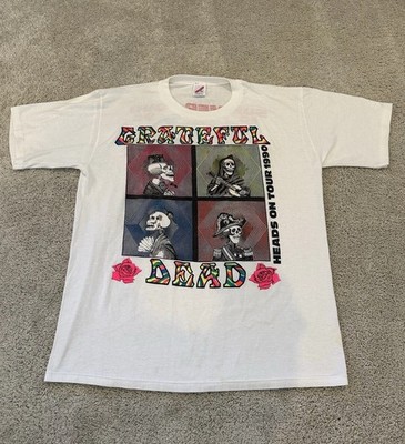 Vintage Grateful Dead T Shirt 1990 Summer Tour Heads On Tour XL | eBay