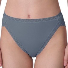 Natori Bliss Women French Cut Panties Blue XL Lace Trim Underwear Intimates NWT