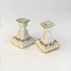 Vintage Westmoreland Milk Glass Candlestick Holders White Flowers & Bows