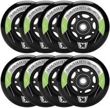 8 Pack Inline Skate Wheels 64mm, 70mm, 72mm, 76mm, 80mm - ABEC9 Bearing - 85A...