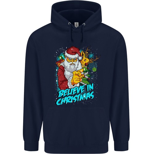 Cree En La Navidad Divertido Santa Xmas Sudadera Para Hombre 80% Algodón - Imagen 3 de 29