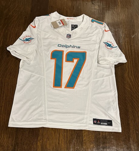 Jaylen Waddle #17 Nike Vapor FUSE Jersey White Miami Dolphins Large $175 - Picture 2 of 10