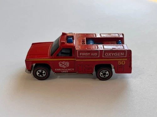 1974 Hot Wheels Rescue Ranger Emergency Unit Fire Truck Vintage Hong Kong Mattel