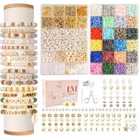Perlen Set 8000+ StüCk Schmuckherstellung Kit ArmbäNder Halsketten Buchstaben