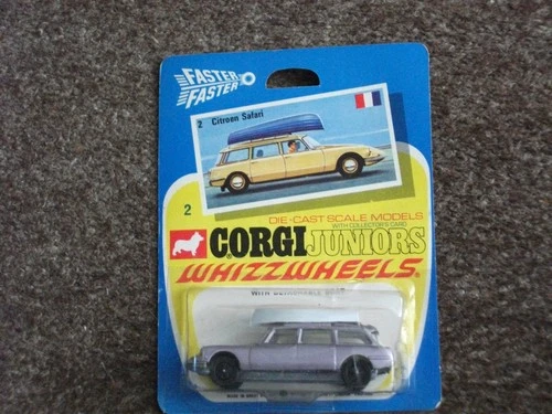 Vintage Corgi Whizzwheels Citroen Safari 1970 With Boat New on Card CIRCA 1970