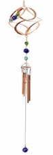 Ebros Caterpillar In Spiral Copper Metal Wind Chime With Colorful Marbles 31"L