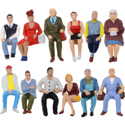 12 Stück Verschiedene Posen Alle Sitzenden Personen Modell Figuren Spur G 1:25