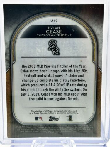 DYLAN CEASE 2020 TOPPS TRIBUTE AUTO ROOKIE RC 43/99 #LA-DC JC - Picture 3 of 3