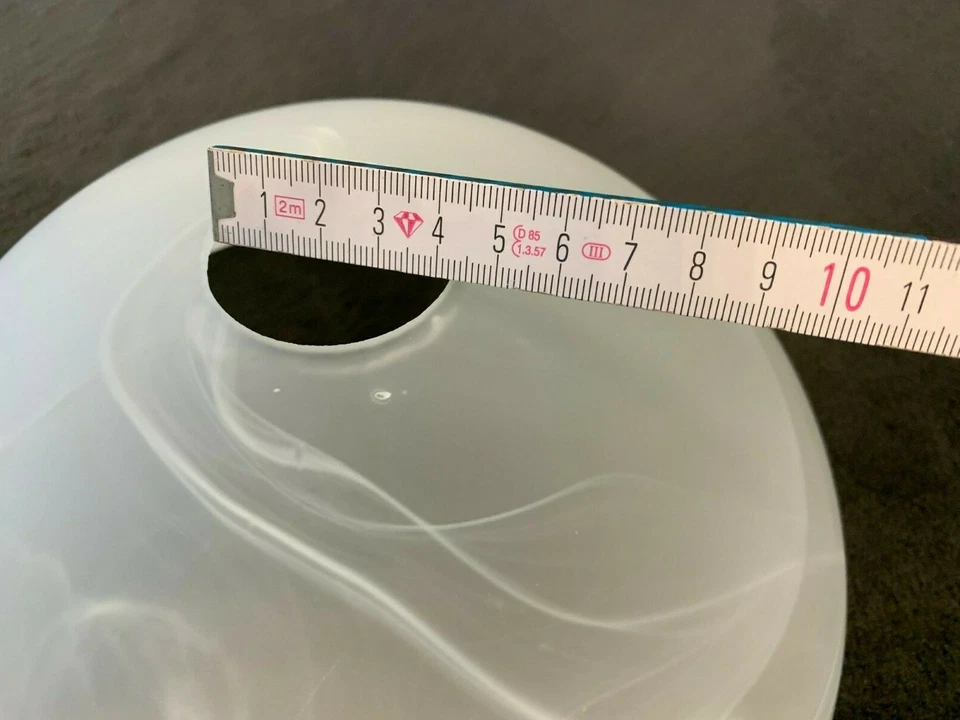 E27 Glasschirm Lampenschirm D 30 cm  H 14 cm Ö 42mm  weiss marmoriert - Bild 3 von 3
