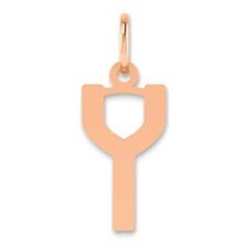 14K Rose Gold Letter Y Initial Pendant