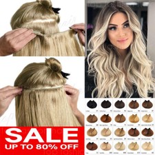 THICK One Piece Clip in Human Hair Extensions Real 100 Remy Hair 3/4 Full Head