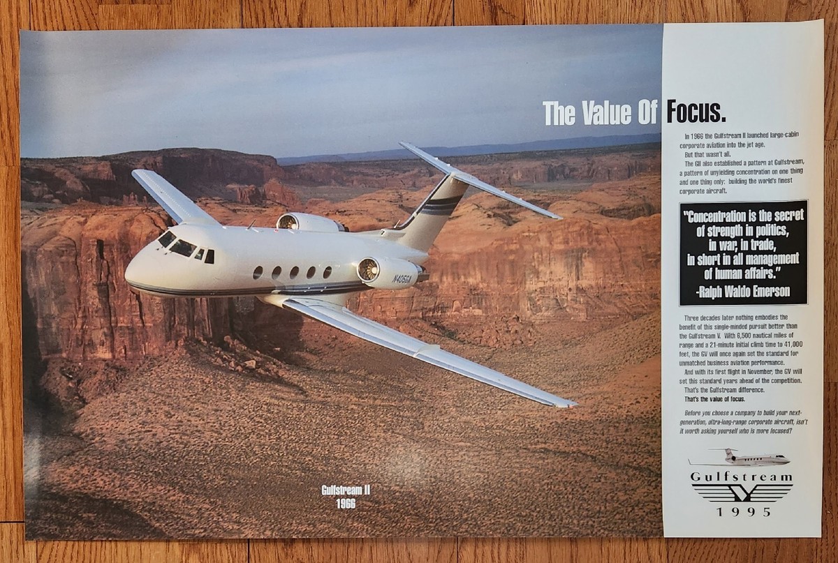 Gulf stream/スミス/ポスター GULFSTREAM 11 1966 AIRCRAFT POSTER 18x28 HI RES 9MIL Gloss